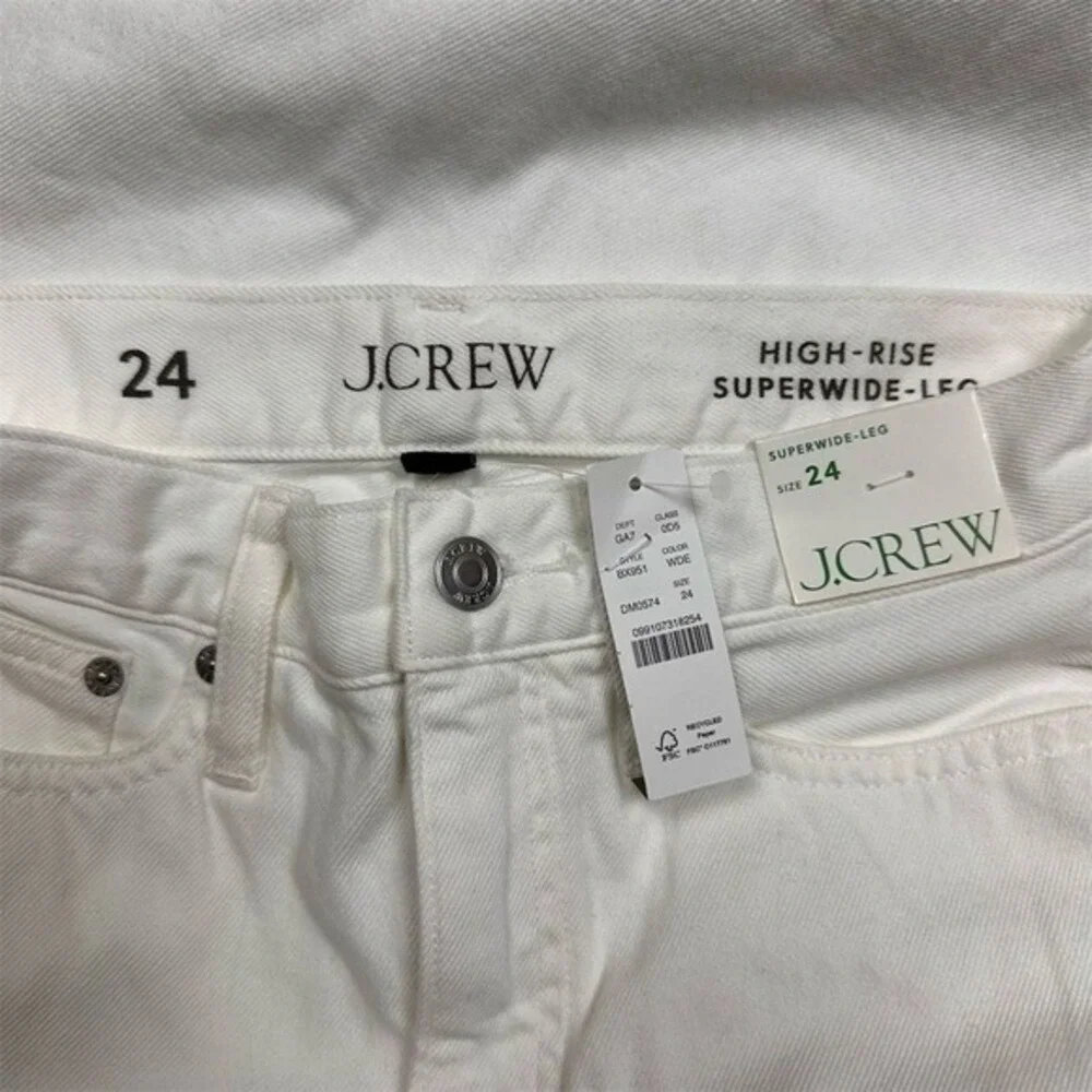 NWT J. Crew Women's High-Rise‎ Superwide-Leg Jeans White Size 24 Preppy